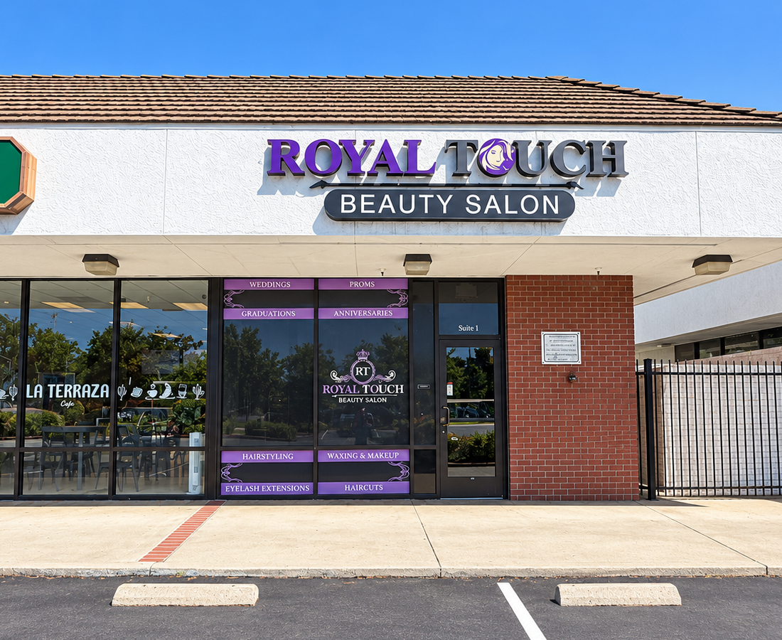 Royal Touch Beauty Salon storefront at 1100 Marshall Road, Suite I, Vacaville, California